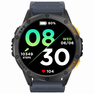 Smartwatch Męski GRAVITY GPS GT24-1 Czarny Pasek Silikonowy + Granatowy Pasek Silikonowy - 2
