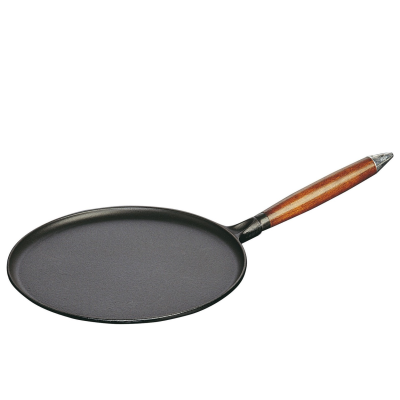  Staub pancake pan with wooden handle - 28 cm, Black