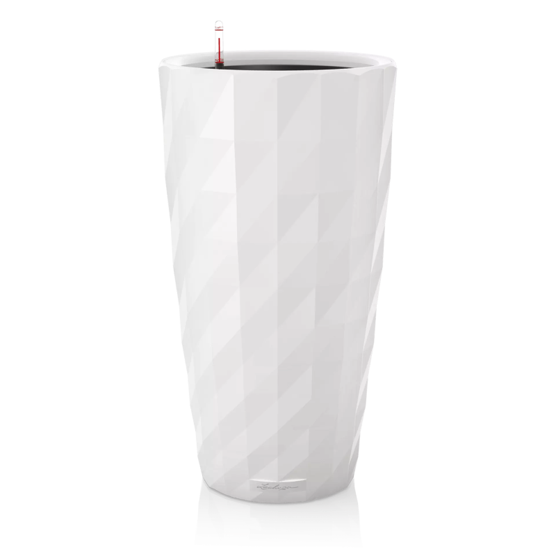 Lechuza Diamante Premium 40 flowerpot, white gloss