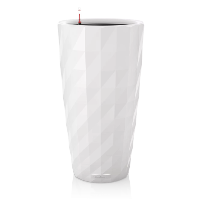 Lechuza Diamante Premium 40 flowerpot, white gloss