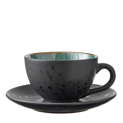 Bitz Black Green cup and saucer 240 ml