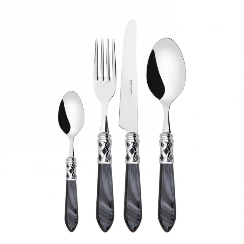 Zestaw sztućców obiadowych Casa Bugatti Aladdin Black/Steel 24 szt.