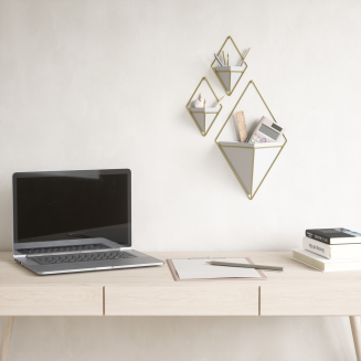  Umbra Trigg White-Brass Large wall flowerpot - 10