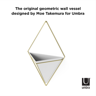  Umbra Trigg White-Brass Large wall flowerpot - 5