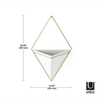  Umbra Trigg White-Brass Large wall flowerpot - 9