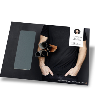  Bitz Pine green/Dark brown placemats 4 pcs. - 2