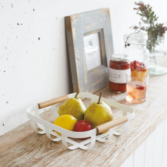  Yamazaki Tosca basket white 24x22 cm - 2