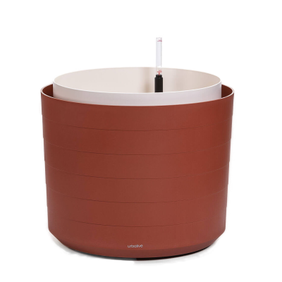 Duża donica samonawadniająca okrągła Plastia Berberis 55 cm cynamonowy