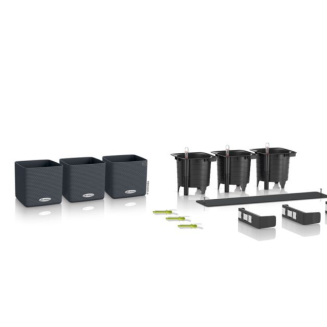  Lechuza Cube Color Home Kit wall flowerpot, gray - 5