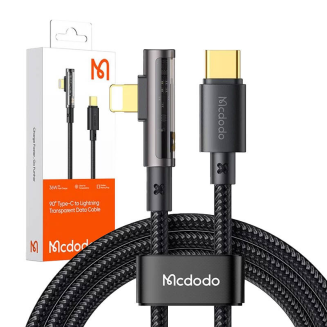Kabel USB-C do Lightning kątowy McDodo CA-3390 36W 1.2m (czarny) - 2