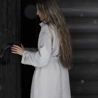  Lapuan Kankurit Terva white-linen bathrobe L - 5