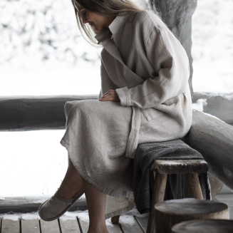  Lapuan Kankurit Terva white-linen bathrobe L - 4