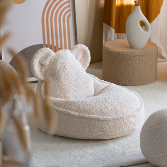  Wigiwama Bear Teddy Cream White Children's Pouf - 3