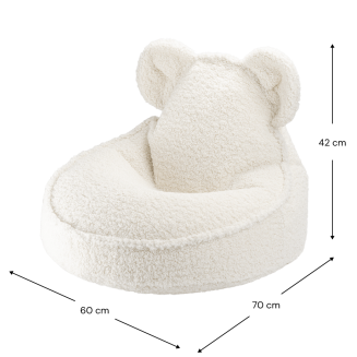  Wigiwama Bear Teddy Cream White Children's Pouf - 4
