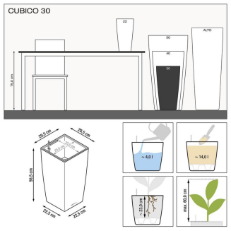  Lechuza Cubico Premium 22 flowerpot | 30 | 40 | 50 white gloss - 6