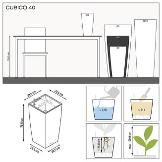  Lechuza Cubico Premium 22 flowerpot | 30 | 40 | 50 white gloss - 7