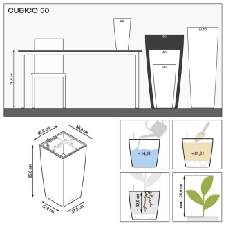  Lechuza Cubico Premium 22 flowerpot | 30 | 40 | 50 white gloss - 8
