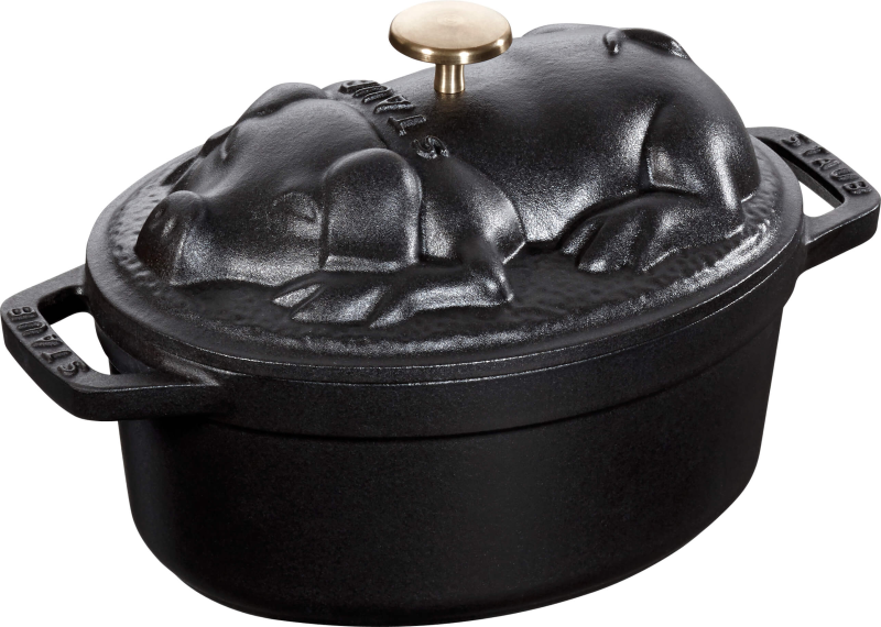  Staub oval cast iron pot - 1 liter, black
