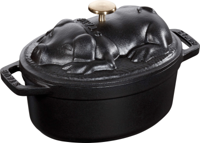  Staub oval cast iron pot - 1 liter, black