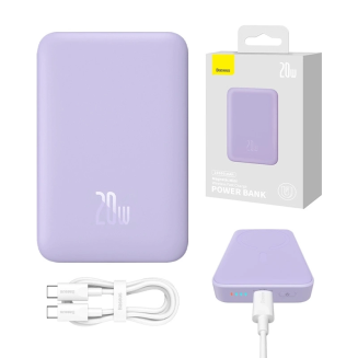 Powerbank magnetyczny Baseus Magnetic Mini 10000mAh, USB-C 20W MagSafe (fioletowy) - 11