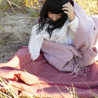  Lapuan Kankurit UNI scarf with pockets dusty rose 60x170 cm - 2