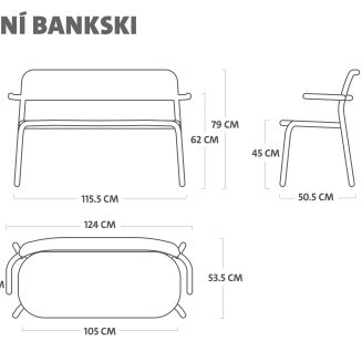 Ławka ogrodowa Fatboy Toní Bankski Mist Green - 5