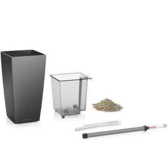  Lechuza Mini Cubi flowerpot | Maxi Cubi anthracite metallic - 3