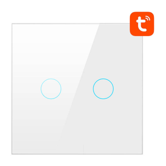 Dotykowy Włącznik Światła WiFi Avatto TS02-EU-W2 Podwójny TUYA (biały) - 2