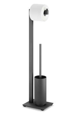 Zack Linea toilet paper and toilet brush holder, black