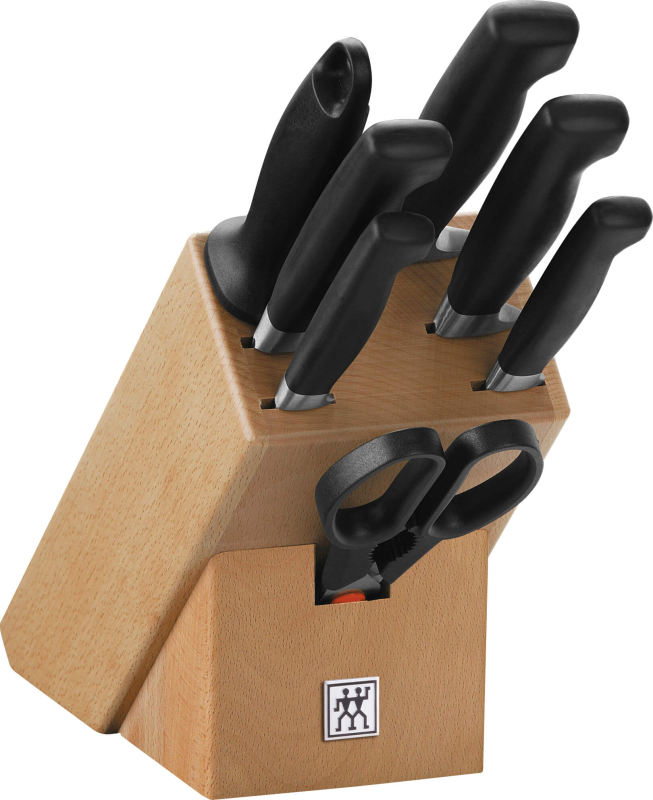 Set of 5 knives in a Zwilling Four Star block