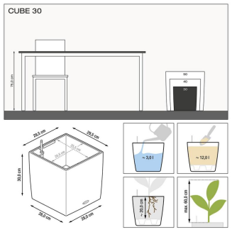  Lechuza Cube Premium 30 flowerpot | 40 | 50 red gloss - 6