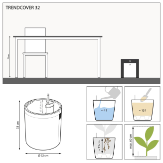 Lechuza Trendcover Filc 32 flowerpot, dark gray - 2