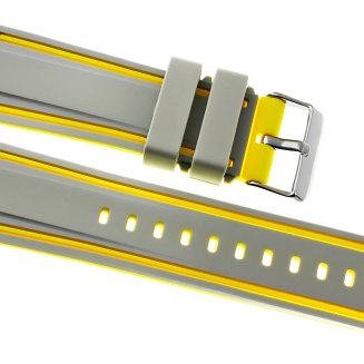 Pasek silikonowy SZARO-ŻÓŁTY U14-20-7 - 4