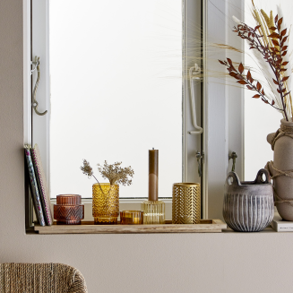  Set of 5 Bloomingville Sanga Brown candle holders with tray - 6