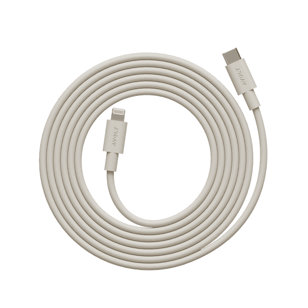 Kabel Avolt 1 USB C do ładowania Lightning (MFi) 2 m  beżowy