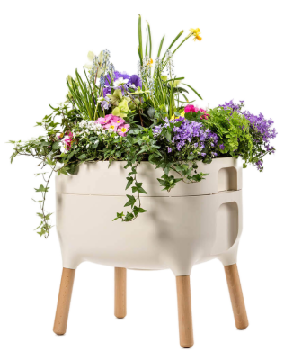 Kwietnik Plastia Urbalive 48x50x38 cm kremowy