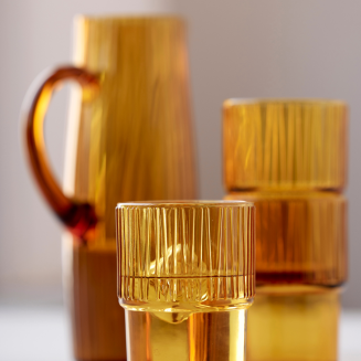 Zestaw 4 szklanek do wody Bitz Kusintha Amber 380 ml - 5