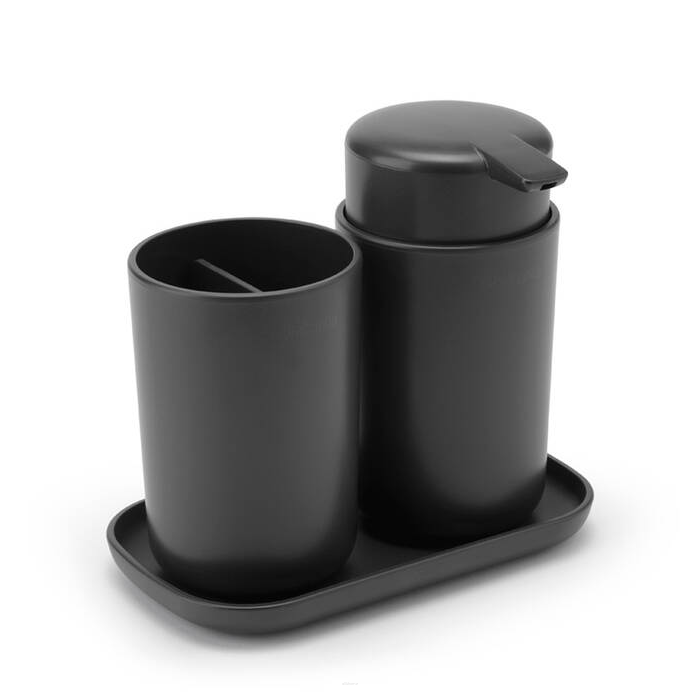 Set of 3 Brabantia ReNew Dark Gray bathroom accessories