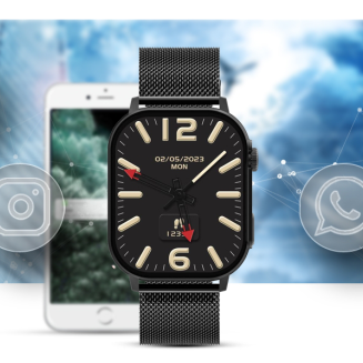 Smartwatch Gravity GT15-2 Pomarańczowy Pasek Silikonowy + Czarna Bransoleta - 13