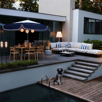 Poduszka do ogrodu Fatboy Circle Pillow Stripe Cacao - 5