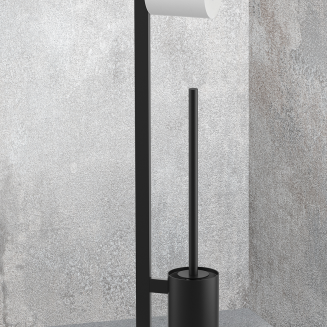 Zack Scala black toilet paper and toilet brush holder - 3