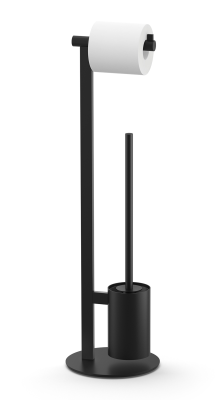 Zack Scala black toilet paper and toilet brush holder