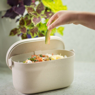 PLASTIA Pojemnik na bioodpady z ramką i filtrem kawowym 3.1 ltr kremowy - 4