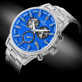 Zegarek Męski Giewont Chronograph Sapphire Srebrno Niebieski GW4580-B3 - 2
