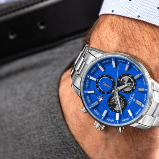 Zegarek Męski Giewont Chronograph Sapphire Srebrno Niebieski GW4580-B3 - 3