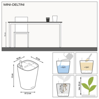  Lechuza Mini Deltini flowerpot taupe glossy - 3