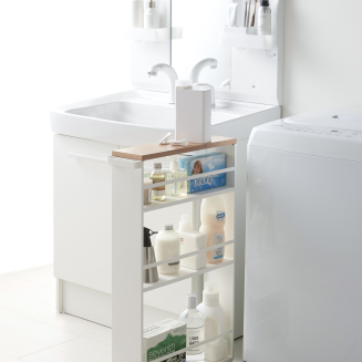  Yamazaki Tower Rolling Slim white shelf on wheels - 5