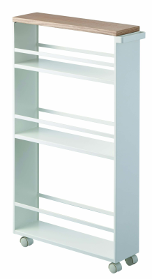  Yamazaki Tower Rolling Slim white shelf on wheels