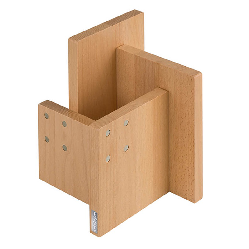  Magnetic beech wood knife block with Artelegno Kombi container