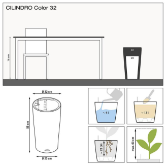  Lechuza Cilindro Color 32 planter sand brown - 9